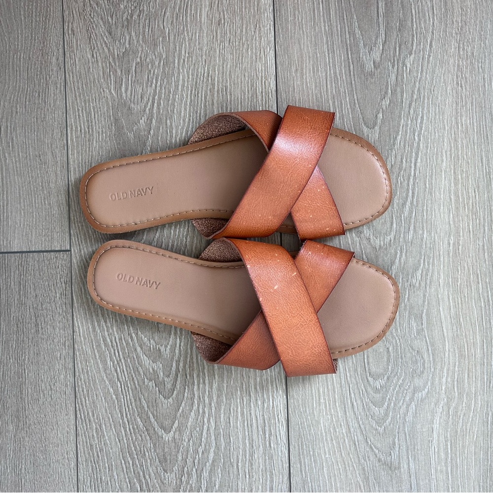 Old Navy Women's Cognac Crisscross Slide Sandals